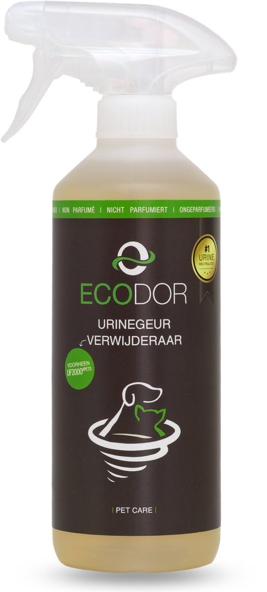 Ecodor UF2000 4Pets Uringeruch Entferner 500ml | 100% Biologischer Urin-Geruchsentferner für Katzen und Hunde Uringeruch | Parfümfrei, Effektiv für Haustiere | Anwendbar auf Holz, Beton, Textilien