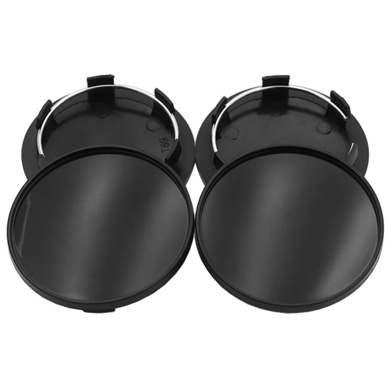 Coprimozzo Centrale Per Audi A3 A4 A5 A6 A7 A8 S4 S6 - 4 Pezzi Neri, 61 Mm, Materiale Resistente