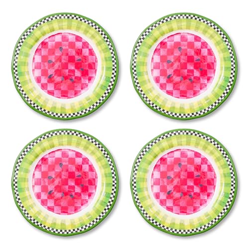 MACKENZIE-CHILDS Melamine Dinner Plate Set, Watermelon