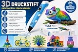 3D Stift für Kinder, 3D Stift Set, 3D Pen, Mit 15 Farben und 75 m Filament, + Malbuch