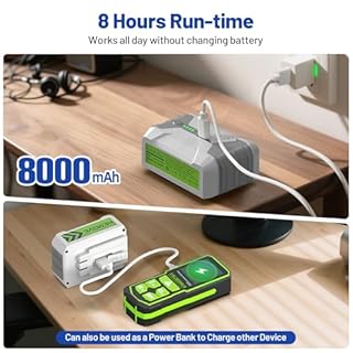 Huepar Pro Niveau Laser Auto-Nivellement 4D Vert Haute Précision - 4 * 360 Avec Batterie Lithium-Ion 8000 mAh, Support Multifonctionnel et Étui Rigide ZK04CG