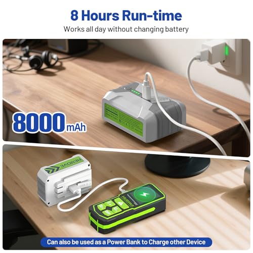 HueparPro Laser Level 360 Self Leveling, 4x360°Green Cross Line Laser Tool with Remote Control & 8000mAh Rechargeable Li-ion Battery, High Accuracy 4D Laser for Construction, Magnetic Bracket -ZK04CG