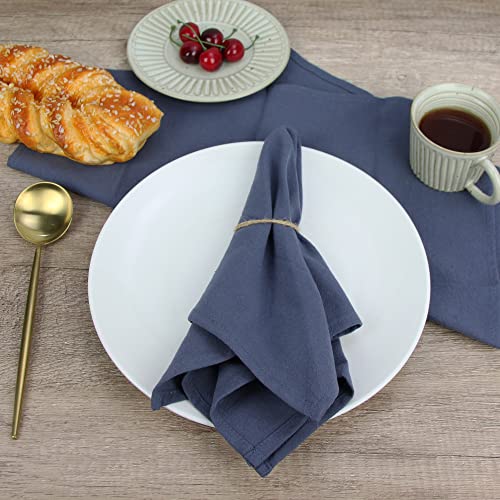 Plain Dinner Cloth Napkins, Set Of 12 (16 X 16 Inches), Durable Cotton Kitchen Table Napkin, For Cocktail Parties, Weddings, Hotel & Home Use (Aegean) #TOP4