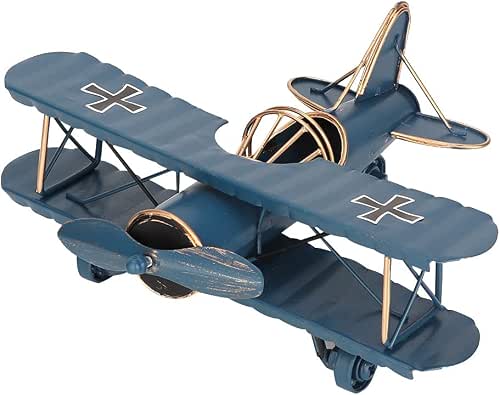 Tyenaza Vintage Airplane Decor, Metal Iron Aircraft Biplane Model Retro