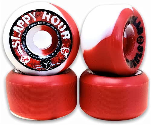 Speedlab Wheels Jason Adams Slappy Hour White/Red Swirl Skateboard Wheels - 54mm 99a (Set of 4)