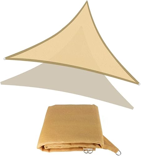 Miniatura 6 de SUNNY MOOD Toldo triangular de 16 x 16 x 16 pies, color beige, para patio, para exteriores, bloque UV, tamaño aceptado