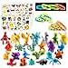 Ensemble de Jouets, 24 Pièces Jouets Set Mini Figurine, 12 Pièces Fluorescent Bracelets, 8 Feuilles Tatouage Temporaire pour Enfant, pour Les récompenses de Classe Carnaval Prix Ensemble Cadeaux