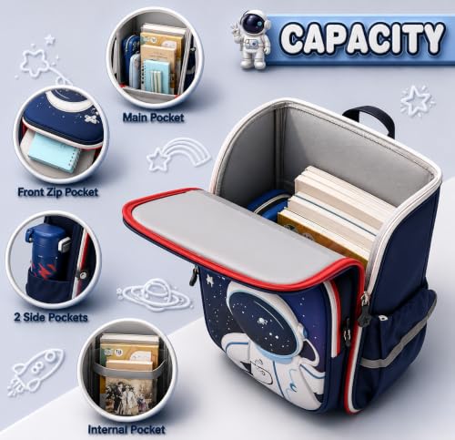 Umadiya 3D Stylish Backpack for School Kids, 3D Astronaut School Bag - Image 3