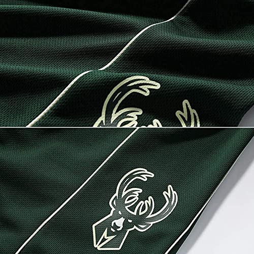 Jersey Masculina, Milwaukee Bucks, # 34 Atuendo De Baloncesto, Giannis Antetokounmpo Versión De Fanáticos Masculino Y Femenino, Ropa Deportiva Bordada Sin Mangas, Chicos, Regalo(Size:M,Color:verde)