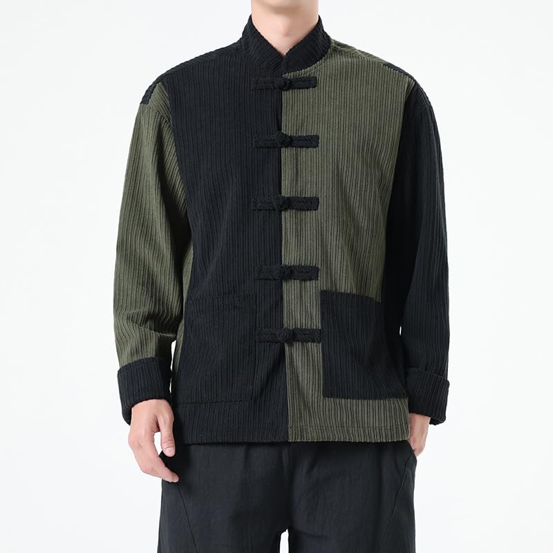 Veste patchwork pour homme style chinois - Finitions haute qualité - 4