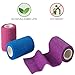 Self Adherent Wrap - Bulk Pack of 12, Athletic Tape Rolls and Sports Wraps, Self Cohesive Non-Woven Adhesive Bandage (3 in x 5 Yards) for Ankle Sprains & Swelling