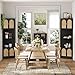 FiveWillowise 67''H Tall Corner Cabinet with Handmade Rattan Door, Rattan Storage Cabinet with Adjustable Shelves, Corner Bookshelf Space Saver for Barthroom, Kitchen, Living Room, Black