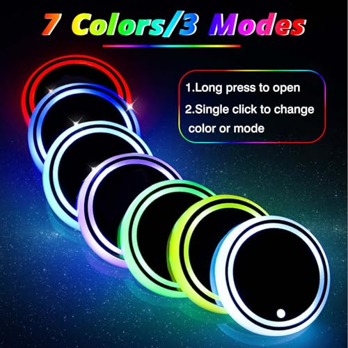 Luz LED para portavasos de coche, 2 piezas miniatura 4