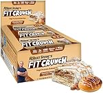 FITCRUNCH Snack Size Protein Bars, 6-Layer Baked Bar, 3g of Sugar & Soft Cake Core (9 Bars, Cinnamon Twist)