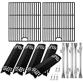 BQMAX Grill Parts for Nexgrill 5 Burner Gas Grill 720-0888 720-0888A 720-0888N, Cooking Grate, Heat Plates Shield and Burner for Nexgrill 5 Burner Replacement Parts for 720-0888 Nexgrill Parts