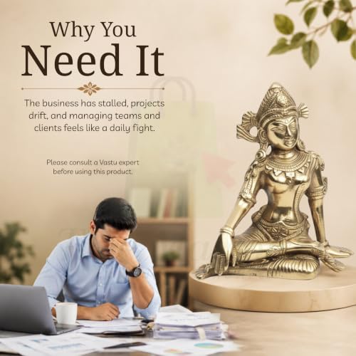 Image of Vastu Brass Indradev Ji Statue | Weight - 940gm Approx | Height - 5inch Approx | Vastu Remedy | Home & Office Decor | Indra Dev Idol for Vastu | Pack of 1