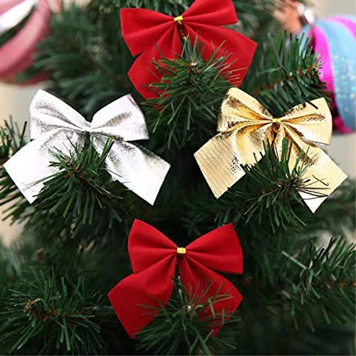 Enfeites de Natal, pacote com 100 decorações de pelúcia para pendurar e arcos de árvore de Natal, bo