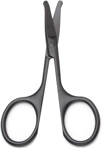 Vista 20 de Tijeras para recortar el vello de la nariz, tijeras de punta redonda de 3.4 pies para recorte de bigote de orejas, cejas, barba, bigote, herramienta