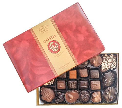 Spokandy 1 lb (16 oz) Premium Boxed Chocolate Assortments (Nut & Chew)