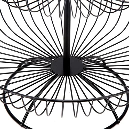 Cesta de hierro para frutas con diseño abierto, organizador de cocina negro ventilado 3