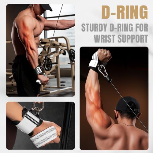 Image of MANUEKLEAR 2 Size Gym Lifting Straps with D Rings for Cable Machine