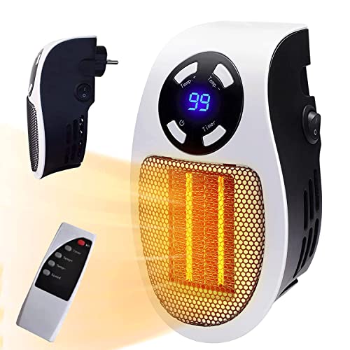 ItsyFox Tragbarer Heizlüfter, Mini Heizlüfter, 500 W tragbarer Mini-Elektro-Heizlüfter, kleine Steckerheizung mit LED-Anzeige für Zuhause, Büro oder auf Reisen, geräuscharm, energiesparend Cover