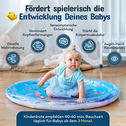 NouBaby® Wassermatte-Baby BPA-frei XXL I Einzigartiges Baby-Spielzeug ab 3, 6 und 9 Monate als Wasser-Spielmatte oder Baby-Wassermatte inkl. Flicken – Bild 4