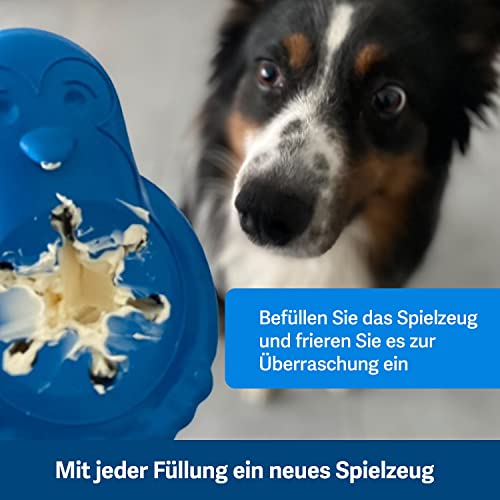 PetSafe Gefrier-Pinguin, Snackspielzeug für Hunde, Zur Beschäftigung und Gewichtskontrolle, Größe Mittel/Groß, Blau