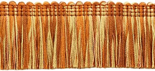 Miniatura 8 de 1 34 pulgadas de largo (1.6 in) de largo, colección Noblesse hermoso ribete de flecos (0175HB), marrón capuchino multicolor #D2A2 (marrón chocolate,