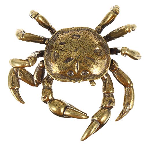 BESPORTBLE Brass Animal Figurine Brass Crab Sculpture Fengshui Wealth Figurine Lucky Statue Tea Pet Artware Collectible Figure Cake Topper Animal Statue Innovative Crab Shape Copper Sculp