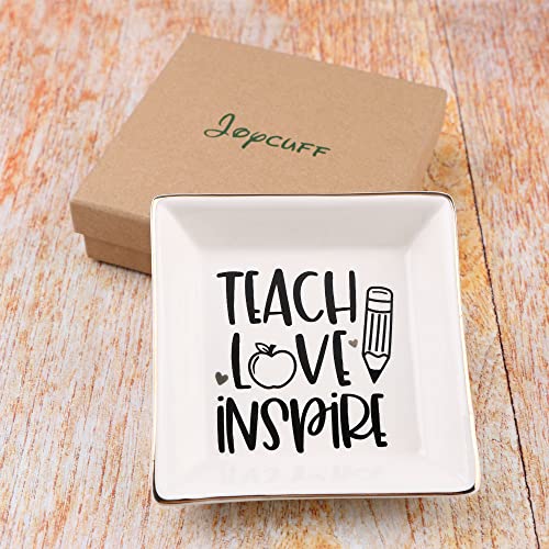 JoycuFF-Teacher-Gifts-for-Women-Jewelry-Dish-Holder-Birthday-Thanksgiving-Day-Teachers-Day-Christmas-Graduation-Gifts-for-Teacher-from-Students-Teach-Love-Inspire JoycuFF Teacher Gifts for Women Jewelry Dish Holder Birthday Thanksgiving Day Teachers Day Christmas Graduation Gifts for Teacher from Students Teach Love Inspire