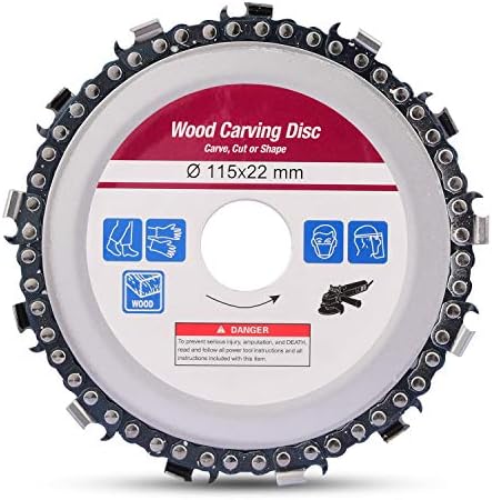 SHININGEYES 4 1/2 inch Wood Carving Disc Cut Chain Grinder Disc Chainsaw Grinding Wheel Chain Blade Circular Plate 7/8" Arbor, Circular Saw Blade 13 Teeth (115mm)
