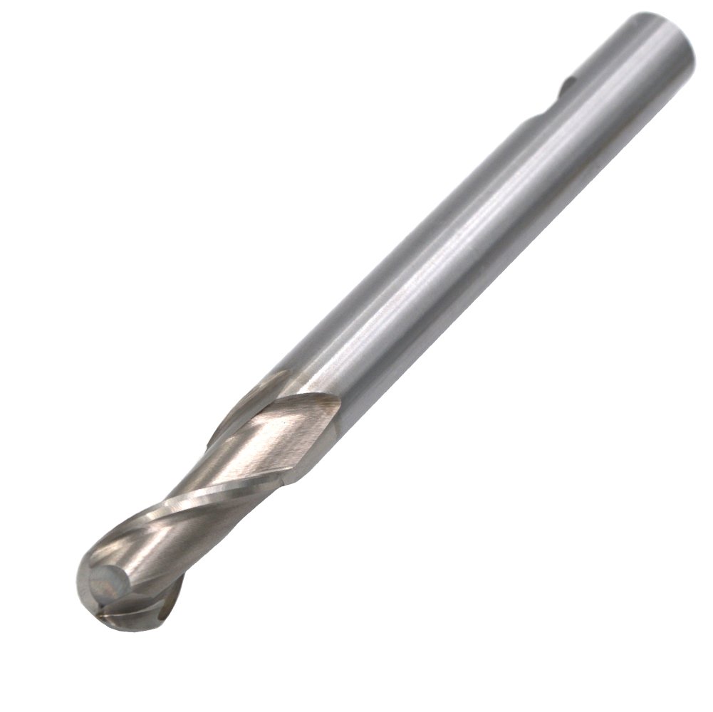 Wokesi 10mm Radius×20mm Shank×150mm OAL,2 Flutes,High Speed Steel Ball Nose End Mill CNC Router Adapter Bits Milling Tools (Radius 10mm)