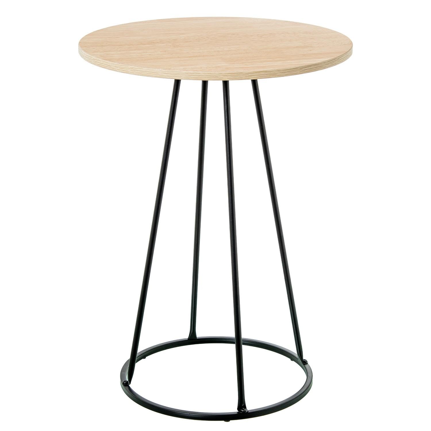 Table d'appoint ou sellette d'angle en bois naturel meuble de chevet carré bicolore