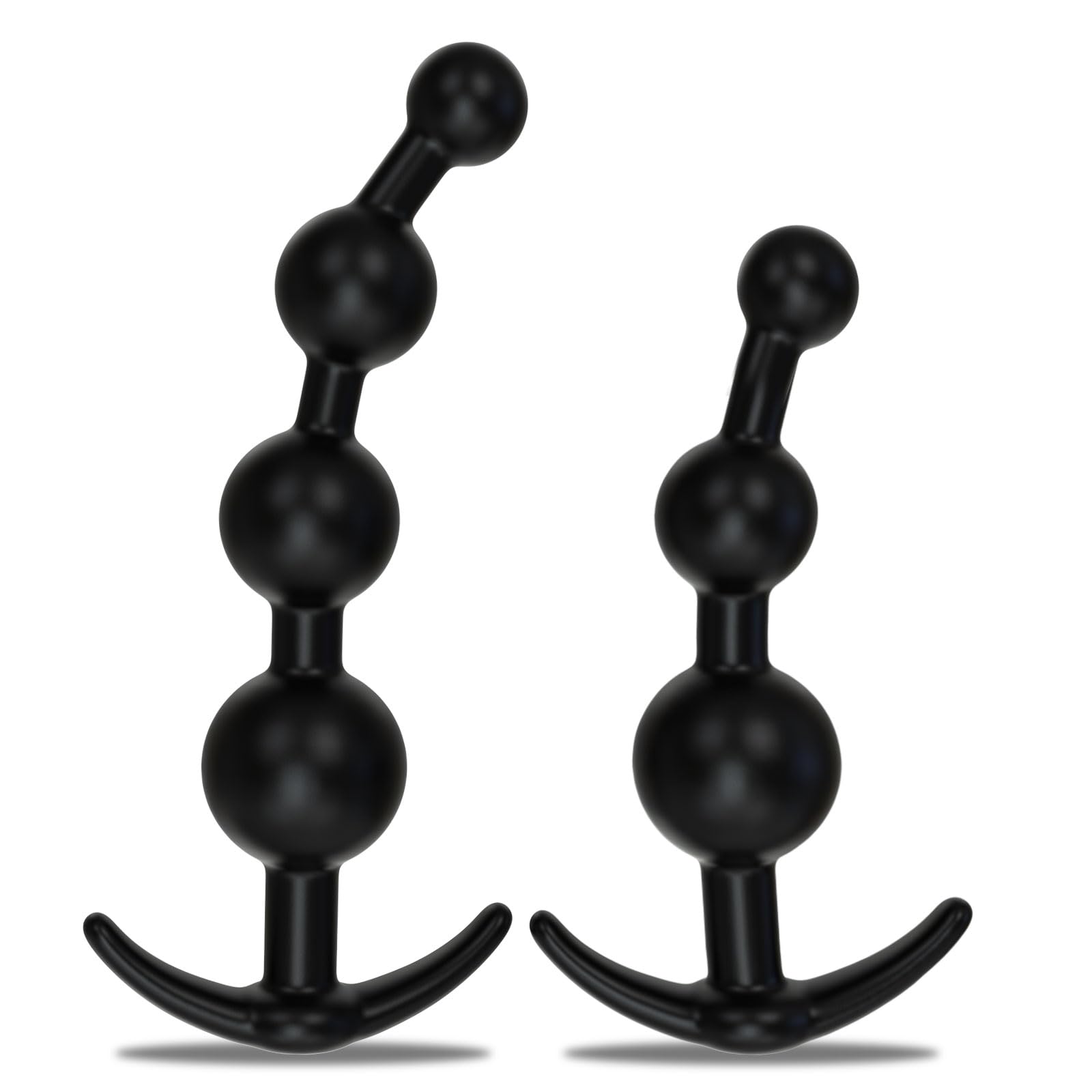 2pcs Silicone Anal Bead Anal Plugs Anal Beads Butt Plug Anal Toys Set with T- Shaped Base Anal
