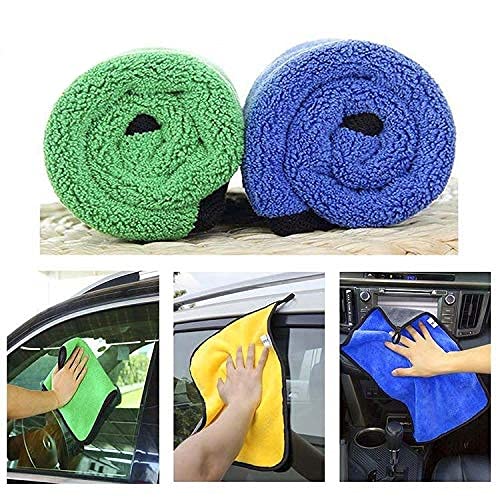 Image of Auto Hub Heavy Microfiber Cloth for Car Cleaning and Detailing, Double Sided, Extra Thick Plush Microfiber Towel Lint-Free, (Size 40cm x 40cm) /Pack of 3, Color: Mix