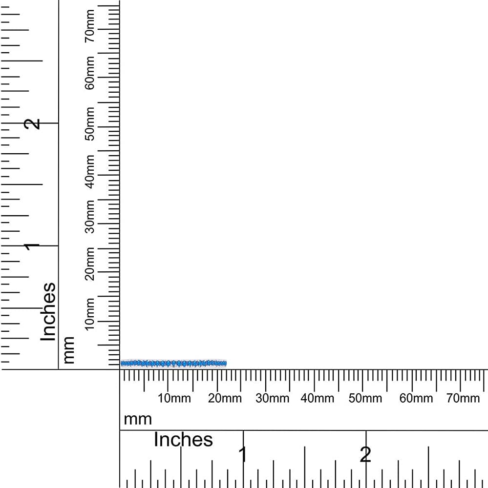 Jewel Zone US Simulated Blue Topaz Eternity Stackable Wedding Ring in 14k White Gold Over Sterling Silver (1/5 Cttw)