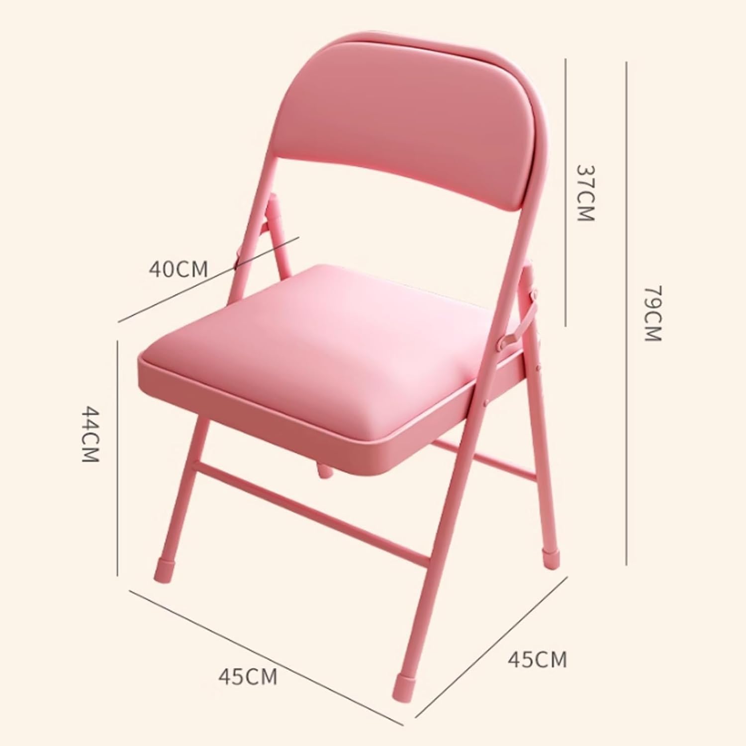 Portable Folding Chairs with Padded Seats Stackable Commercial Seat Thick Cushion for Indoor Outdoor(Blue)