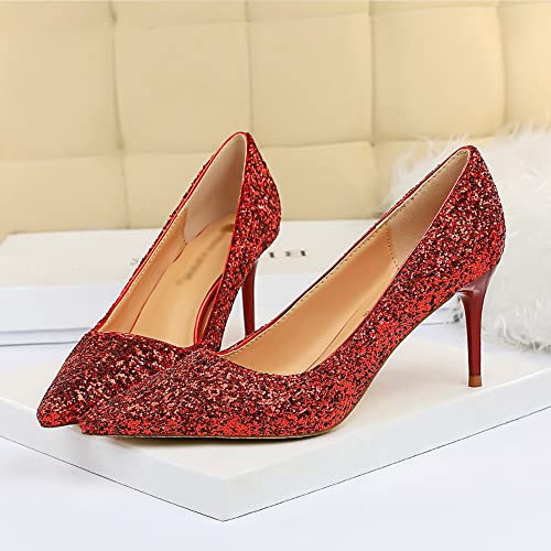 Classic Pointed Toe Pull on Heeled Wedding Pumps Comfortable Stiletto Closed Toe Dress Shoes Office Pump Lady High Heels3