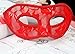 AZYOUNG Men's Black White Red Translucent Masquerade Simple Fashion Half Face Mask,Red