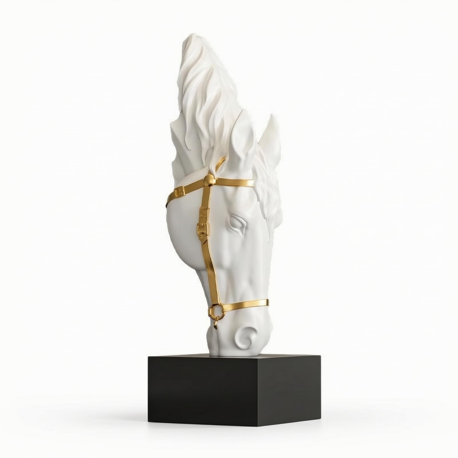 Qianly Statua di Scultura Equina Moderno Busto di Scultura Equina in Resina Astratto Statuetta per Amanti Dei Cavalli, Libreria