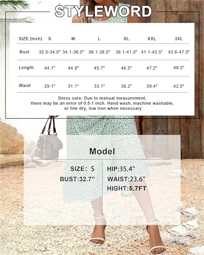 Image of STYLEWORD Womens Summer Casual Short Sleeve Flowy Midi Beach Dress