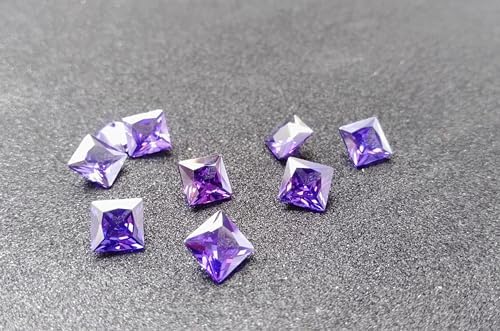 Hi International 2mm-10mm Aaaグレード スクエア アメジスト カラー キュービックジルコニア 合成アメジ