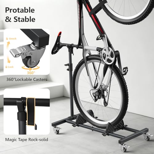 MAKE CHANGES Vertical Bike Stand, Freestanding Bike Rack for Garage Storage, Space-Saving Indoor Bike Storage, Adjustable Height Bike Holder for Apartment, Fits up to 29” Wheels by MAKE CHANGES - Image 7
