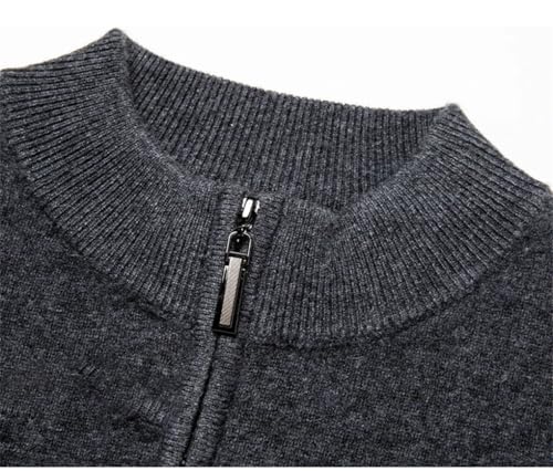 Men's Casual Business Knitted Cardigan Sweater, Long Sleeve Solid Color Sweater3