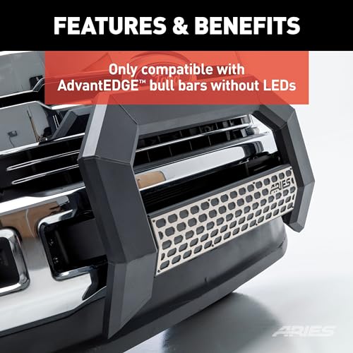 Image of ARIES 2055192 AdvantEDGE Paintable Aluminum Cover Plate for Bull Bar Without LEDs