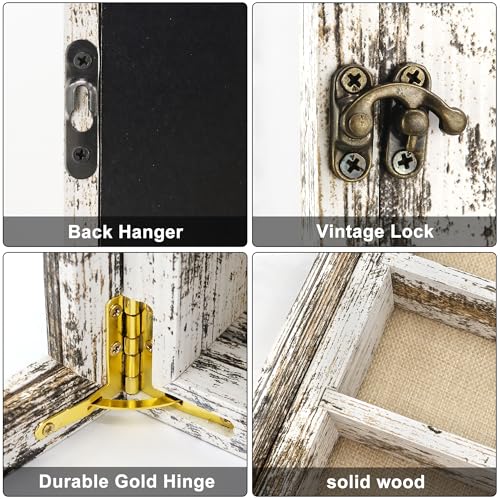 Image of FramePro Shadow Box Frame Display Case 18x24 with Removable Shelves, Deep Memory Box Trinket Knick Knack Shelf Cabinet for Collector, Keepsake Coins Military Medals Wedding Flowers White