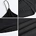 Amilia Women's Basic Solid Cami Spaghetti Double Layer Crop Tank Top (Black&White&Light Brown, S)