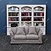 iLAND Modern Dollhouse Furniture on 1/12 Scale, Miniature Couch for Dollhouse Living Room (Khaki Drills)