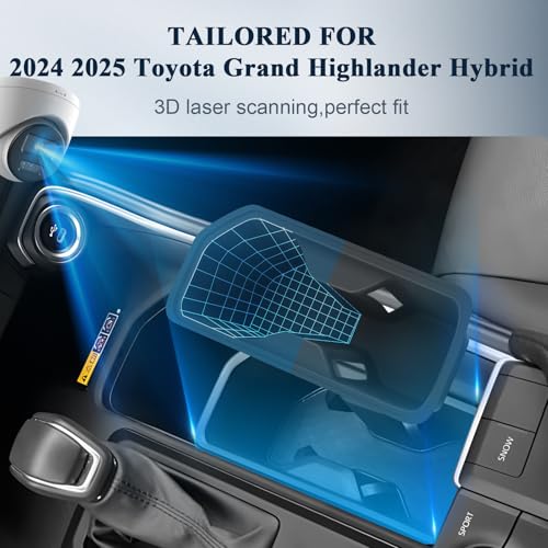 Portavasos central de silicona BIBIBO para Toyota Grand Highlander 2024-2026 miniatura 2